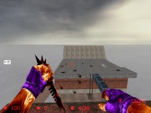Burned sleeves w/ purple gloves